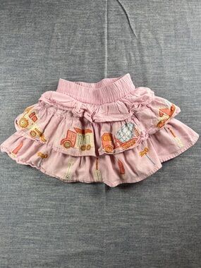 Piccolina Girls 3T Ruffle Pink Tractor Farm Tool Dora Toddle Outdoor Play Skirt